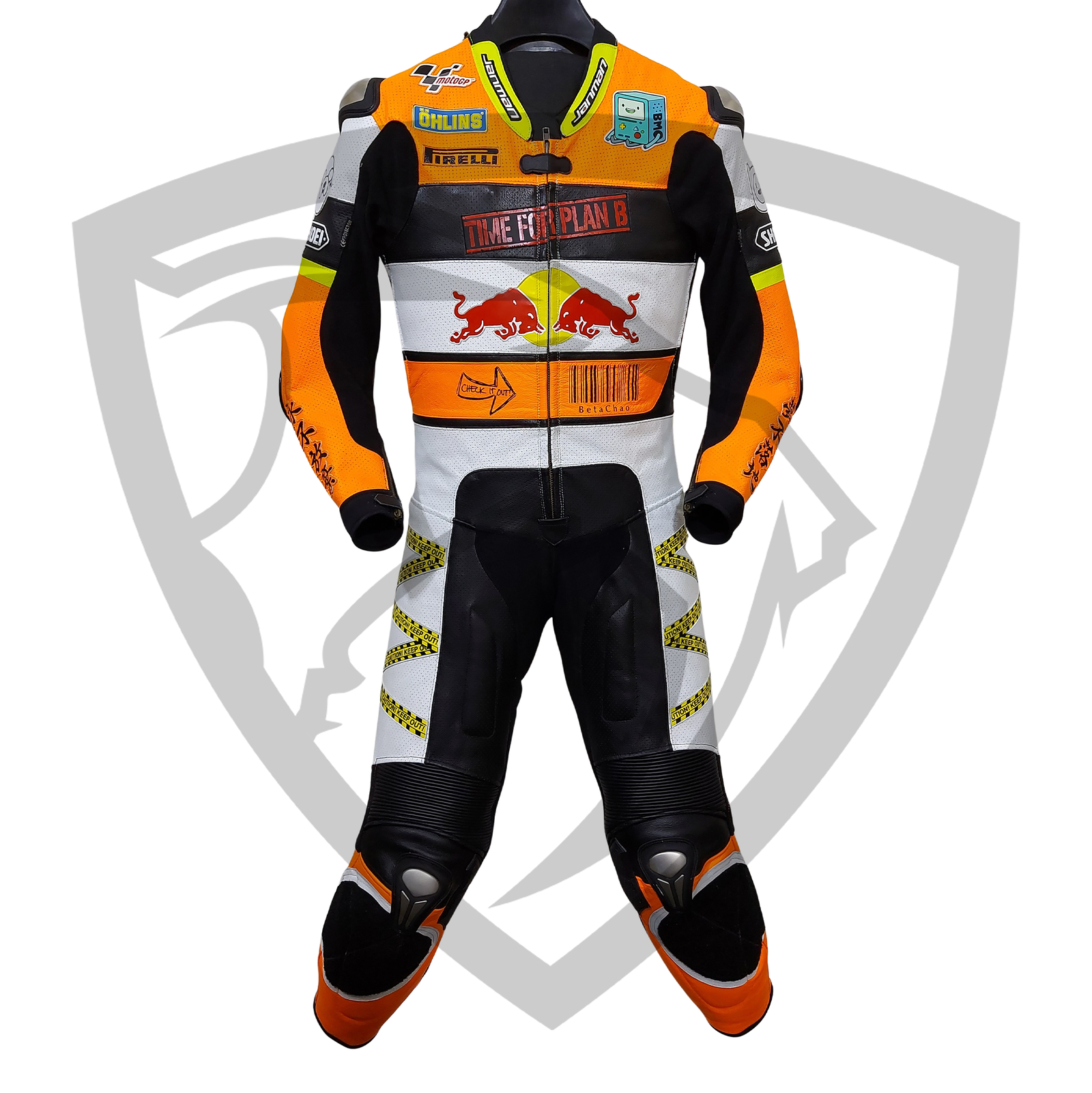 Premium Custom Racing Leather Suit – Red Bull & Adventure Time Edition