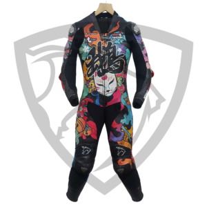 "Kitsune" Oni Mask Artistic Leather Racing Suit