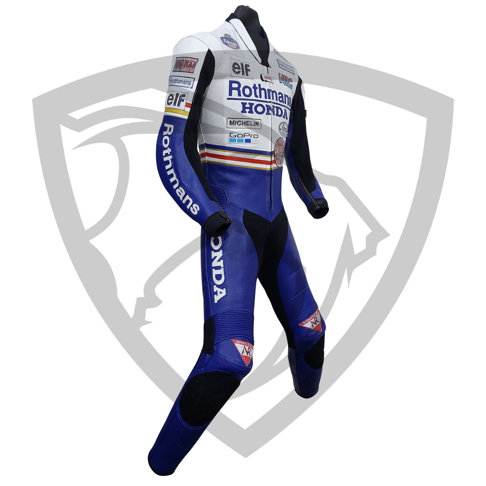 Rothmans Honda Vintage MotoGP Replica Leather Racing Suit - Image 3