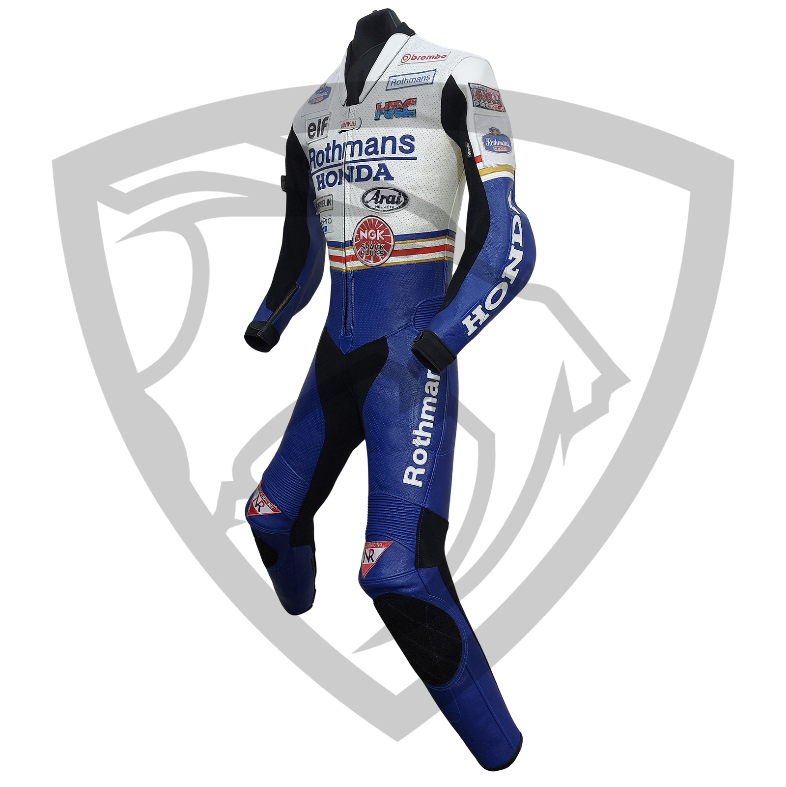 Rothmans Honda Vintage MotoGP Replica Leather Racing Suit - Image 5